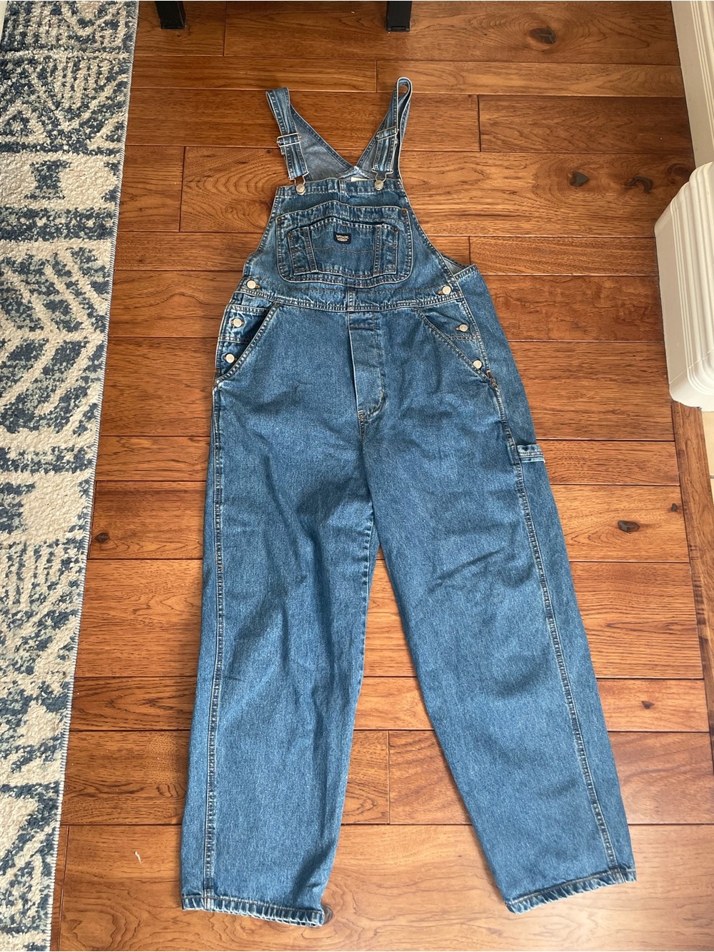 Jordache Light Blue Denim Overalls with Metal Buckles